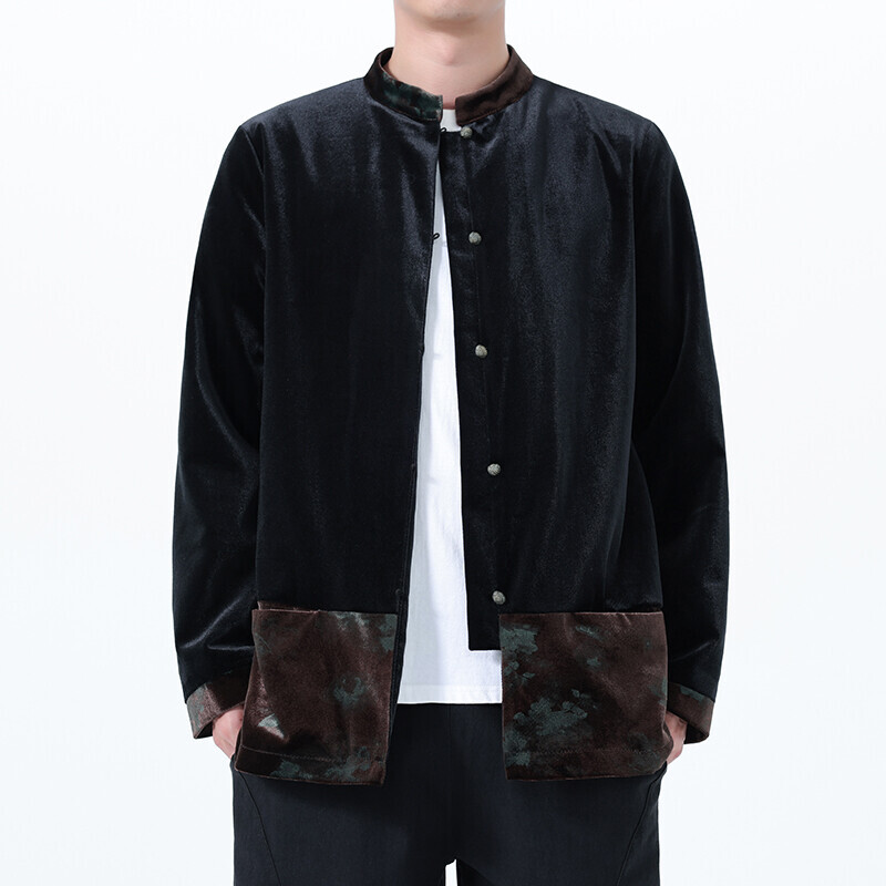 2025秋冬风男装丽丝绒唐装汉服夹克外大码C229-Y1124-P120,男装夹克,电商C229