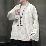 2023秋冬风男装鹿皮绒唐装汉服夹克外套风衣男C229/Y797/P105，男装风衣，电商C229