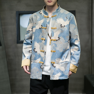 2024春风男装鹿皮绒复古中式唐装汉服夹克外套C229/Y629/P105图片