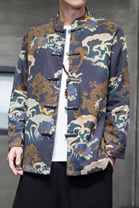 2024秋冬风男装复古中式大码唐装汉服夹克外套C229/Y750/P100图片