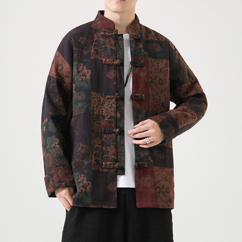 2024秋冬风男装棉中式盘扣唐装汉服夹克外套C229/Y750/P100,男装夹克,电商C229