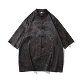 2024夏风男装提花唐装汉服短袖五分袖衬衫衬衣C229/Y941/P65，男装衬衫，电商C229
