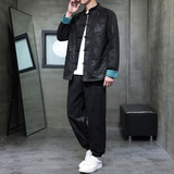 2025秋冬风男装鹿皮绒套装中式两件套大码C229-TZ363-P160，男装休闲套装，电商C229
