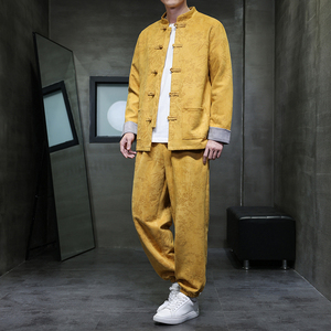 2025秋冬风男装鹿皮绒夹克套装两件套大码C229-TZ363-P160,咖啡厅名字女孩穿搭图片