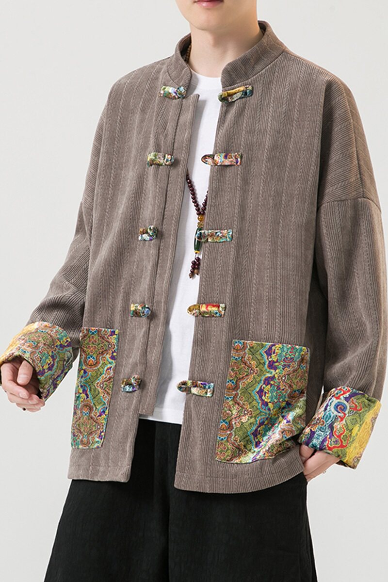 2024秋冬风男装拼接复古中式唐装汉服夹克外套C229/Y758/P105,男装夹克,电商C229