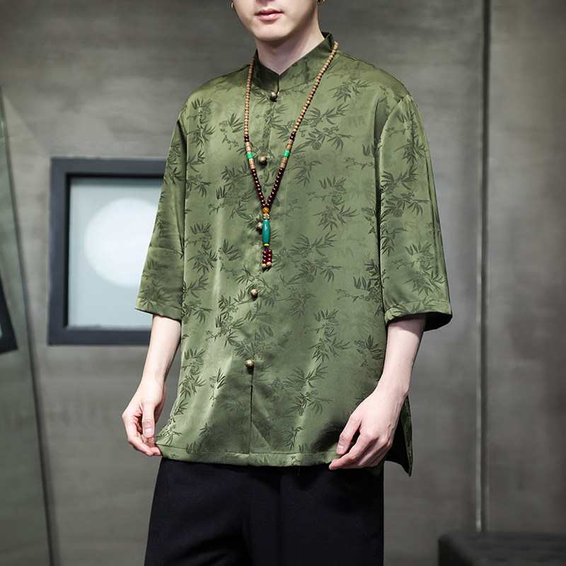 2024春夏新款风男装中式冰丝唐装汉服衬衫衬衣C229-Y903-P65,男装衬衫,电商C229