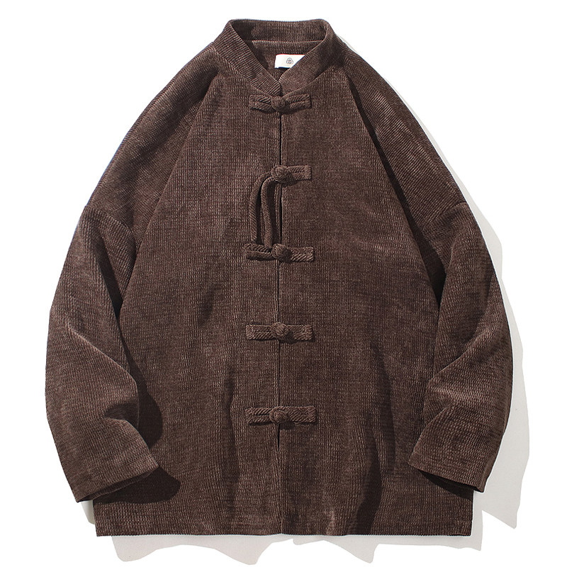 2024秋冬复古中式灯芯绒唐装汉服盘扣夹克外套大码C229/Y782/P105,男装夹克,电商C229
