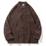 2024秋冬复古中式灯芯绒唐装汉服盘扣夹克外套大码C229/Y782/P105，男装夹克，电商C229