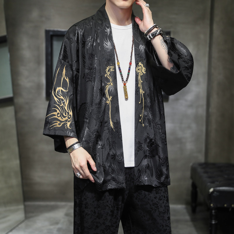 2025秋冬风男装风衣汉服刺绣外套道袍大码宽松C229/F551/P60,男装衬衫,电商C229