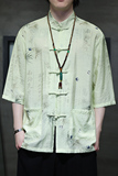 2024夏季风男装复古中式唐装汉服短袖衬衫衬衣C229-Y1019-P70，男装衬衫，电商C229