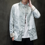 2024春风男装鹿皮绒复古中式唐装汉服夹克外套C229/Y754/P105，男装夹克，电商C229
