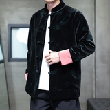 2025秋冬风男装丽丝绒唐装汉服夹克外套大码C229-Y1115-P120，男装夹克，电商C229