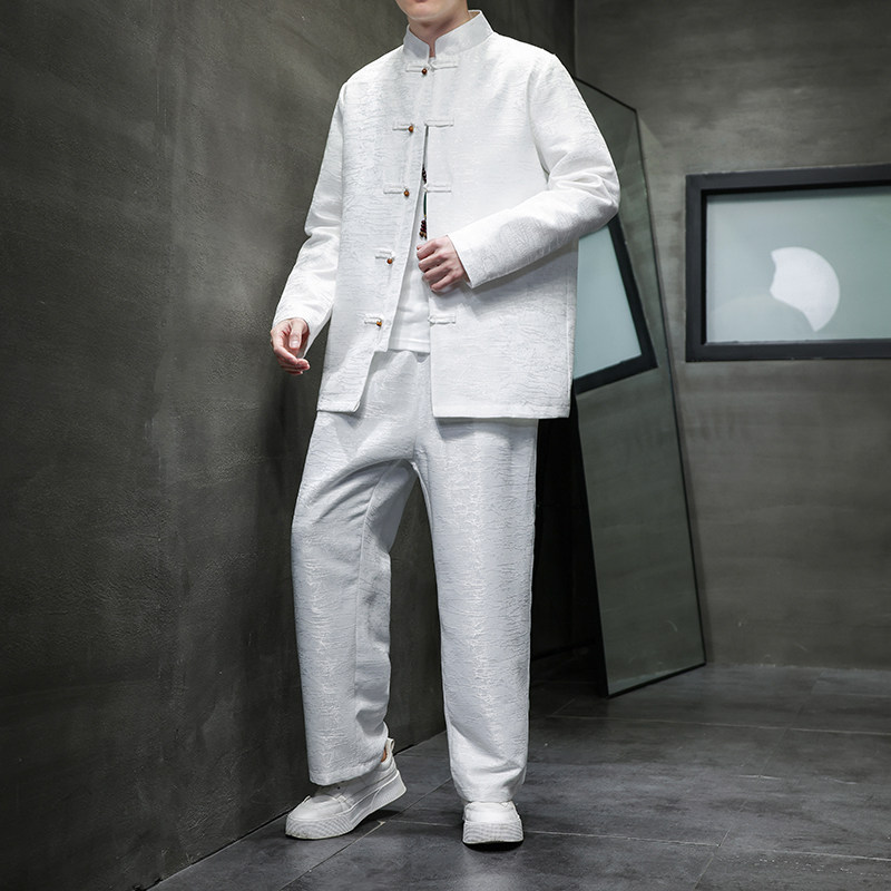2024春夏风男装提花盘扣唐装汉服套装两件套C229-TZ358-P140图片
