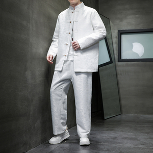 2024春夏风男装提花盘扣唐装汉服套装两件套C229-TZ358-P140图片
