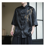 2024夏风男装绣花唐装汉服短袖五分袖衬衫衬衣C229-Y1016-P65，男装衬衫，电商C229