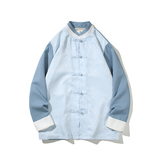 2024春夏风男装撞色白底唐装汉服夹克外套大码C229/Y727/P90，男装夹克，电商C229