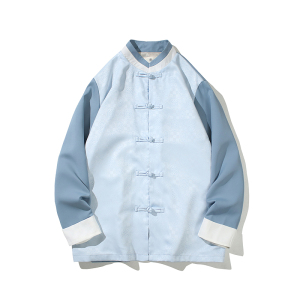 2024春夏风男装拼接撞色盘扣唐装汉服夹克外套C229/Y727/P90图片