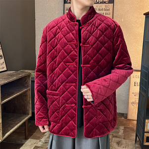 2025秋风男丽丝绒唐装夹克外套大码棉衣棉袄C229-Y1127-P160图片