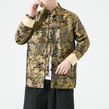 2023秋冬风男装提花唐装汉服复古夹克外套大码C229/Y913/P90，男装衬衫，电商C229