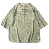 2024春夏新款风男装冰丝唐装汉服短袖五分袖T恤C229-T214-P60，男装T恤，电商C229