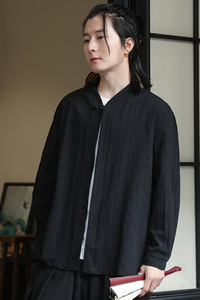 2024春夏风男装棉麻亚麻唐装汉服长袖衬衫衬衣C229-Y1007-P70图片