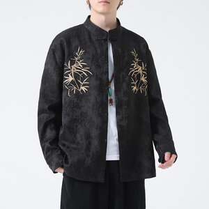 2024春夏风男装刺绣中式唐装汉服长袖衬衫衬衣C229-Y1011-P80图片