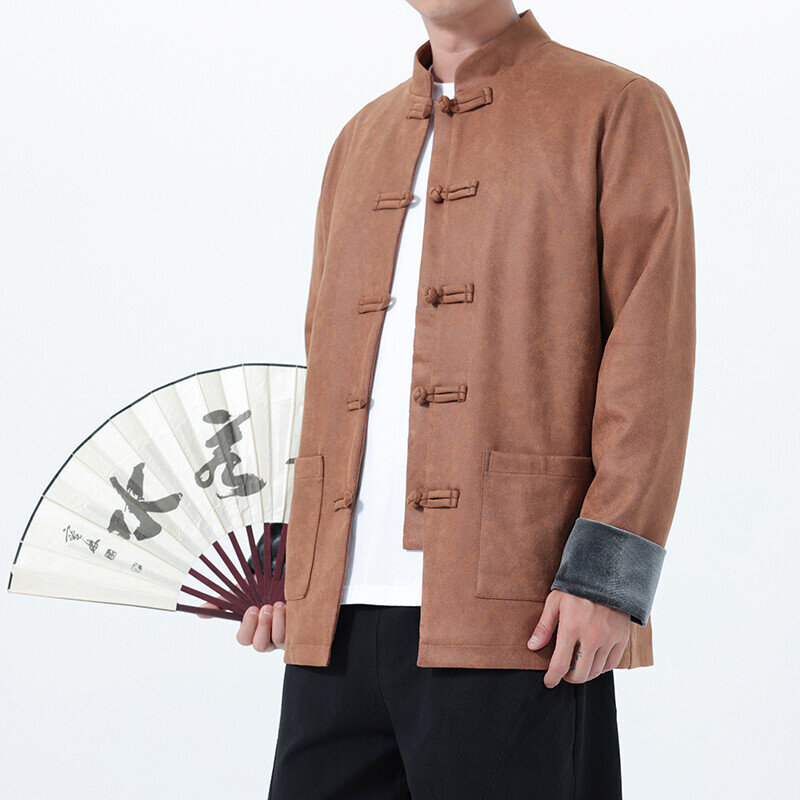 2025秋冬风男装鹿皮绒中式唐装夹克外套大码C229-Y1116-P120,男装夹克,电商C229
