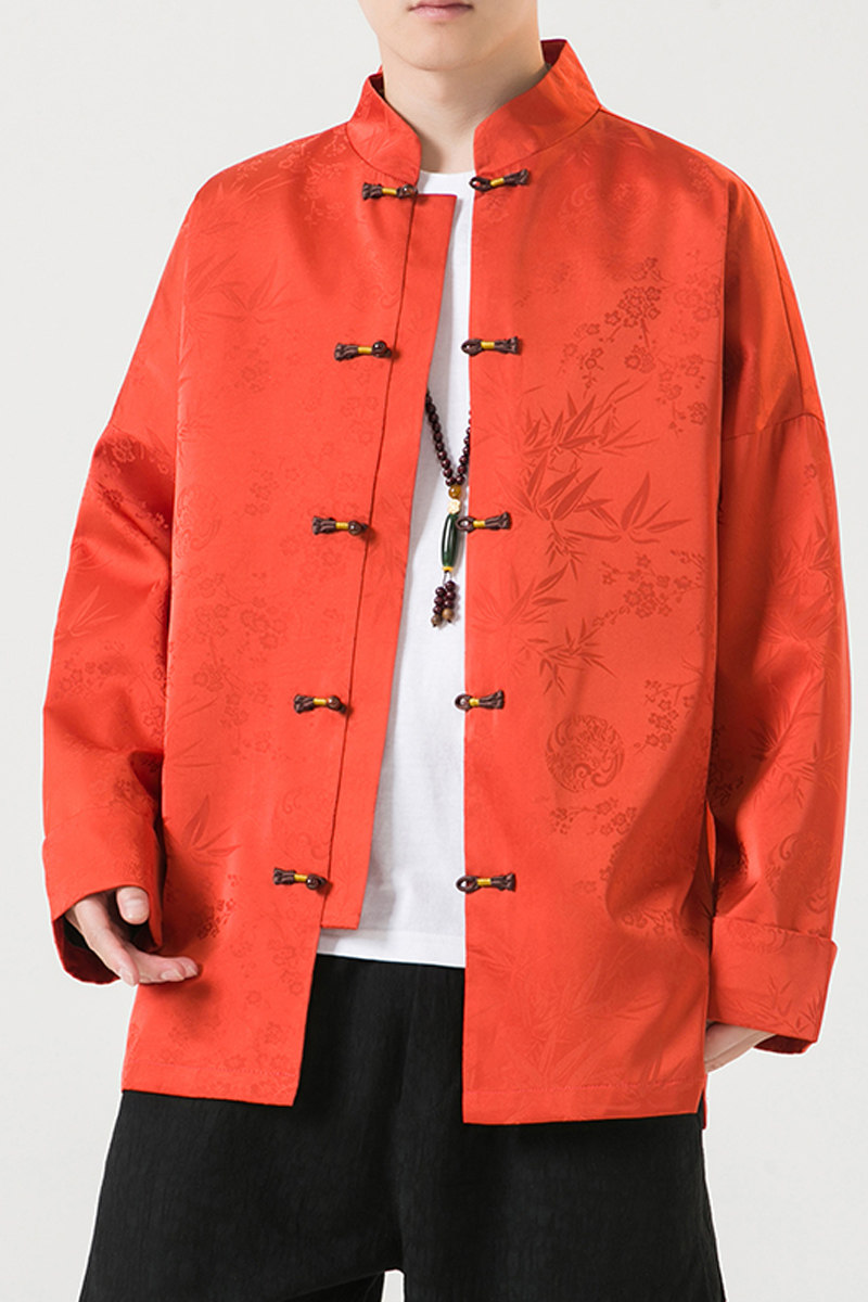 2024秋冬风男装缎面唐装盘扣中式汉服夹克外套C229/Y771/P100,男装夹克,电商C229
