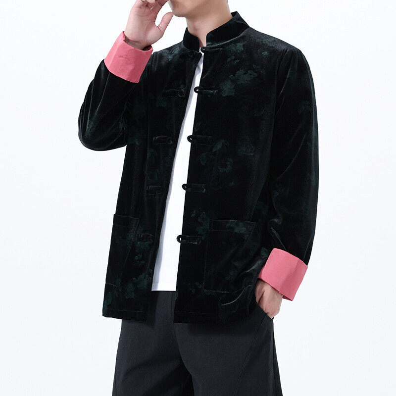 2025秋冬风男装丽丝绒唐装汉服夹克外套大码C229-Y1115-P120,男装夹克,电商C229