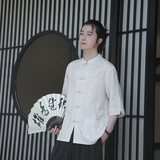 2024夏季风男装冰丝唐装汉服提花短袖衬衫衬衣C229-Y1036-P70，男装衬衫，电商C229