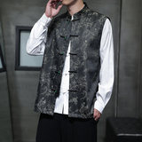 2025秋冬风男装印花唐装汉服马甲外套中式大码C229/Y789/P105，男装夹克，电商C229