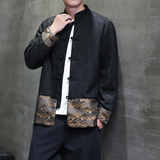 2025秋冬风男装唐装中式汉服套装两件套大码C229-TZ362-P160，男装夹克，电商C229