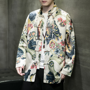 2023春夏风男装印花唐装复古大码汉服夹克外套C229/Y734/P90图片