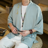 春夏风男装刺绣冰丝唐装汉服风衣男宽松大码C229/Y651/P50，男装衬衫，电商C229