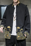 2024春夏风男装棉麻亚麻刺绣唐装汉服夹克外套C229/Y63/P80，男装夹克，电商C229