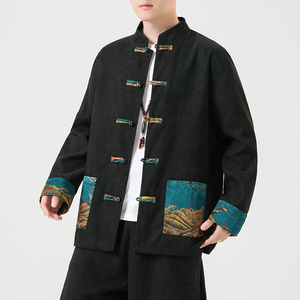 2024秋风男装灯芯绒复古中式唐装汉服夹克外套C229/Y766/P95图片