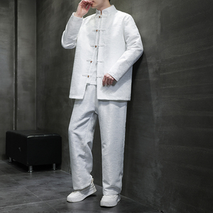 2024春夏风男装提花盘扣唐装汉服套装两件套C229-TZ358-P140图片