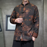 2024春夏风男装竹子印花盘扣唐装汉服夹克外套C229/Y768/P100，男装夹克，电商C229