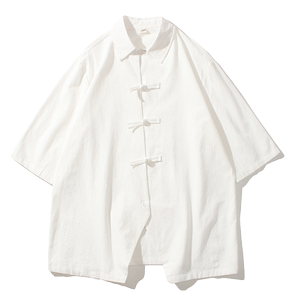 2024春夏风男装棉麻亚麻唐装汉服五分袖衬衫C229-Y908-P65图片