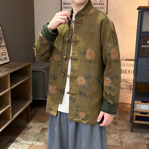 2025秋冬风男装唐装汉服棉麻亚麻夹克外套大码C229/Y722/P90图片