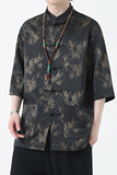 2024夏风男装印花唐装汉服五分袖短袖衬衫衬衣C229-Y1033-P70，男装衬衫，电商C229