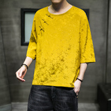 2023春夏新款风男装冰丝唐装汉服短袖五分袖T恤C229/T162/P50，男装T恤，电商C229