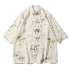 2024夏风男装冰丝唐装汉服短袖五分袖衬衫衬衣C229-Y1003-P70图片