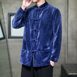 2024冬风男装丽丝绒复古中式唐装汉服夹克外套C229/Y802/P110，男装夹克，电商C229