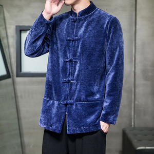 2024冬风男装丽丝绒复古中式唐装汉服夹克外套C229/Y802/P110图片