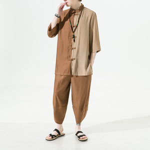 2024夏款风男装冰丝唐装汉服套装两件套大码C229/TZ344/P85图片