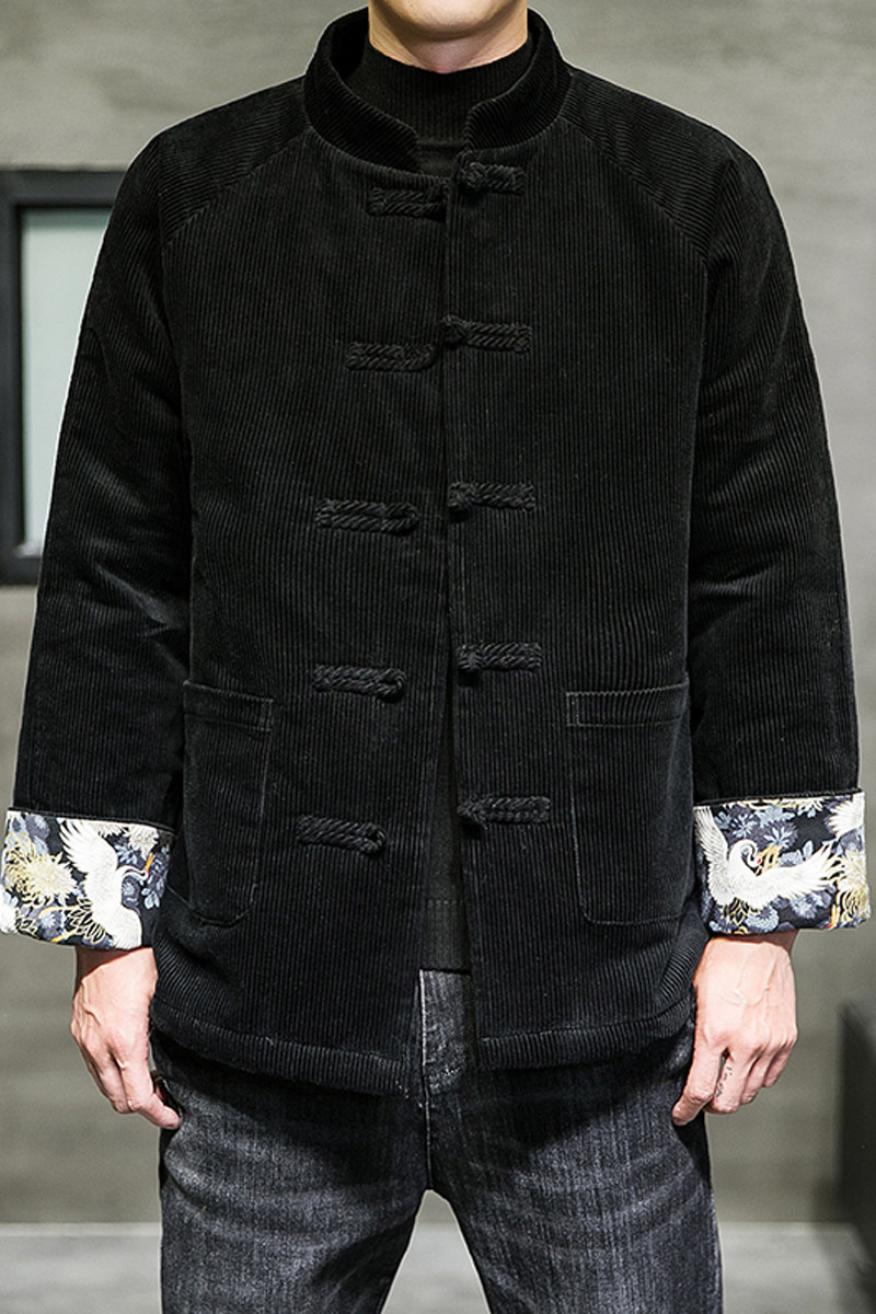 2024冬季复古中式灯芯绒盘扣棉衣棉袄外套汉服大码C229/MY44/P140,男装棉衣,电商C229