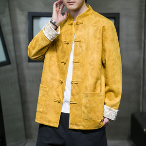 2023风男装鹿皮绒夹克刺绣唐装汉服夹克外套C229/Y718/P105图片