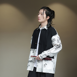 2024夏季风男装复古中式唐装汉服长袖衬衫衬衣C229-Y998-P75图片