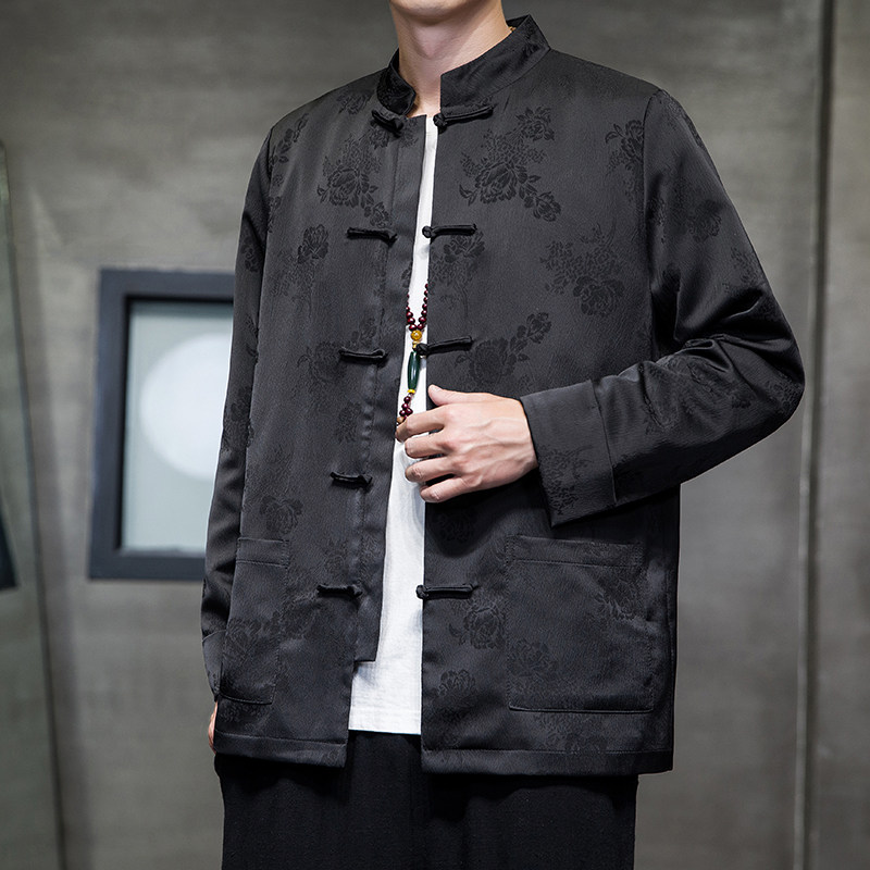2024秋冬风男装冰丝中式唐装唐装汉服夹克外套C229/Y760/P100,男装夹克,电商C229